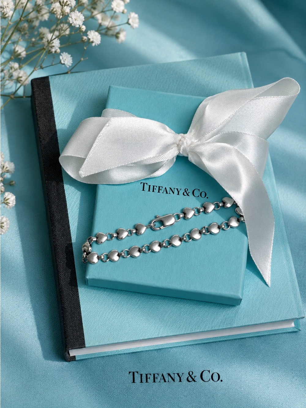 Authentic Tiffany & Co Vintage Puff Heart Bracelet Hallmark Faded